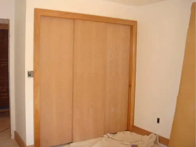 Dull, dry-looking wood closet doors